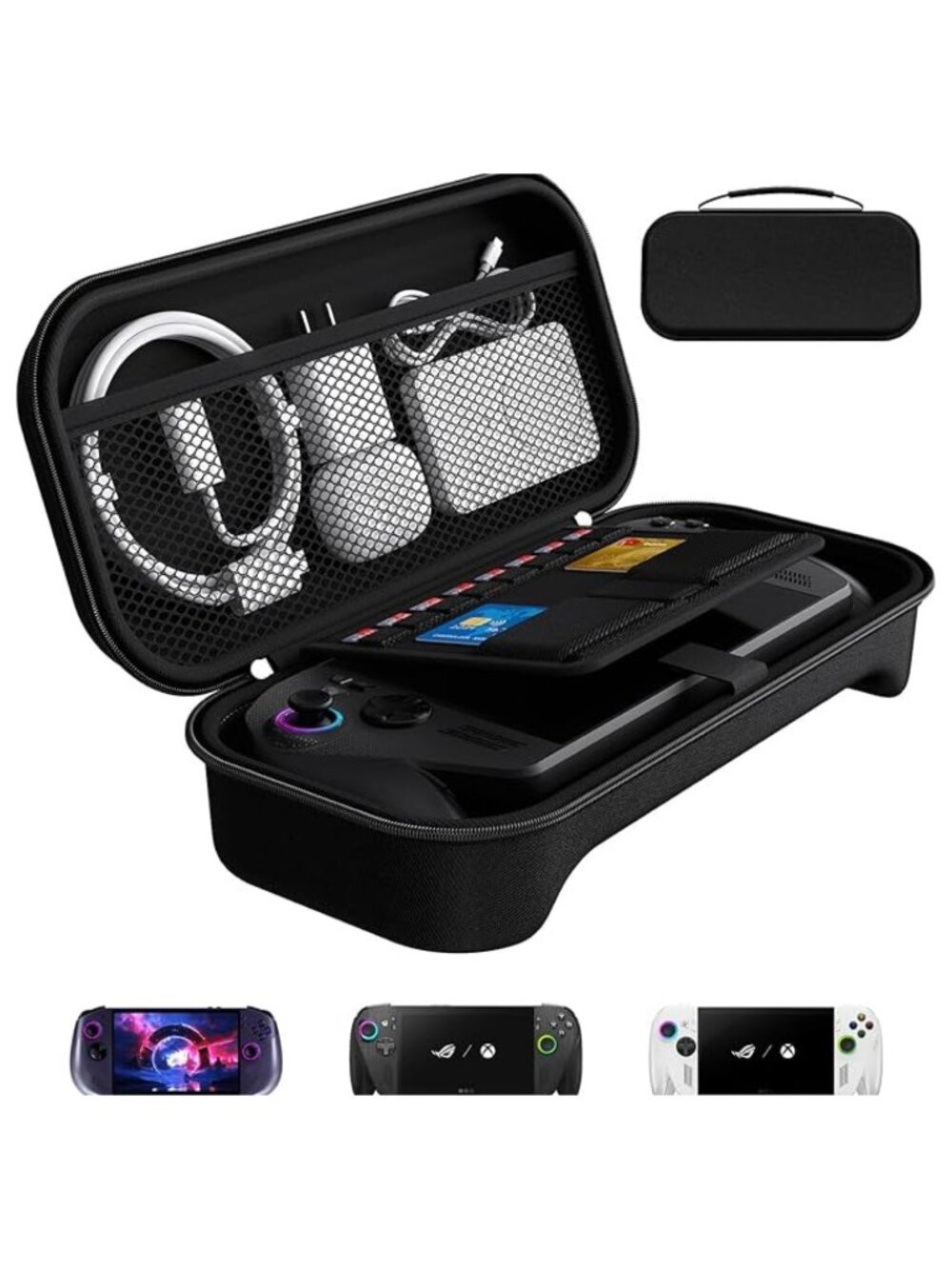 ivoler Carrying Case for Lenovo Legion Go S/ASUS ROG Xbox Ally/Xbox Ally X,black